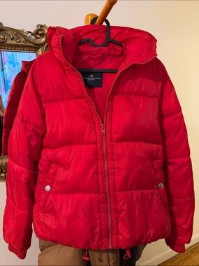 American Eagle Outfitters Red Puffer Jacket